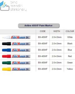 Katalog perlengkapan sekolah Artline 409XF Paint Marker Spidol Permanen Flat Style dan gambarnya