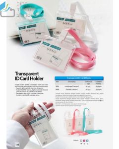 Tali Kartu Pengenal identitas Bantex 8868 Transparent ID Card Potrait + Landyard Transparant