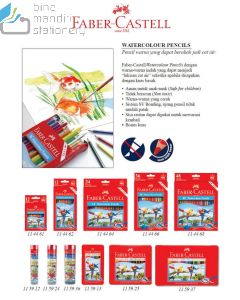 Contoh pensil tinta air mewarnai 24 warna panjang Faber-Castell Watercolour Pencils Parrot 24 L (114464) merek Faber Castell