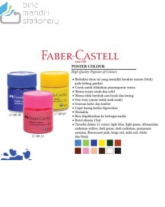 Jual Cat Tinta lukis gambar warna hijau Faber-Castell Poster Colour Indian Red (170922) terlengkap di toko alat tulis